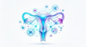 여성 건강 검진의 중요성을 상징하는 추상적인 3D 메디컬 일러스트레이션